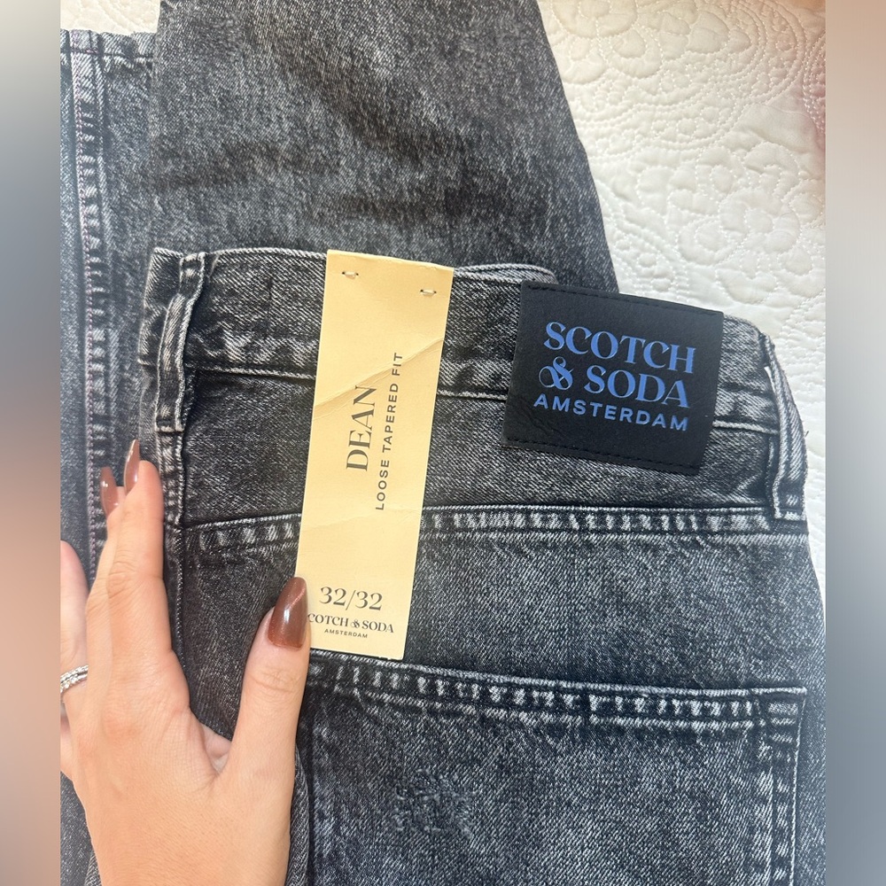Scotch & Soda NWT Men’s 32x32 Dean Loose Jeans in Dark Grey / Black Wash